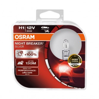 Lâmpadas H1 OSRAM NIGHT BREAKER SILVER +100% ref. 64150NBS-HCB