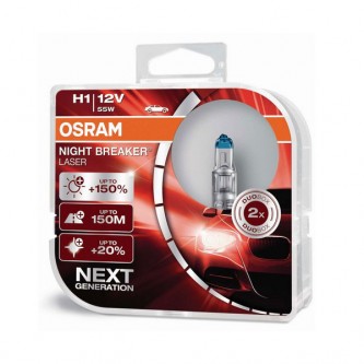 Lâmpadas H1 OSRAM NIGHT BREAKER LASER +150% ref. 64150NL-HCB